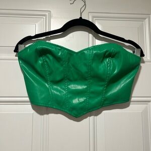 SHEIN Emerald Faux Leather Top